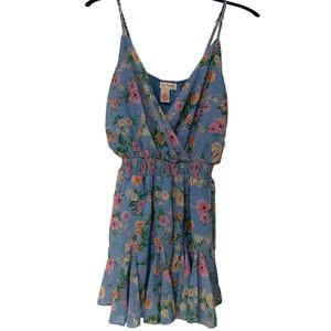 Flying Tomato Light Blue Ruffle Floral Romper US Size Small